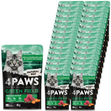 4Paws Green Field Premium Pastete Neuseelandlamm, Karotte & Thymian 24x85G 