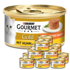 Purina Gourmet Gold Raffiniertes Ragout Huhn Katzenfutter nass 12x85G 