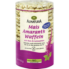 Alnatura Bio Mais Amaranth Waffeln mit Reis & Leinsamen 115G 