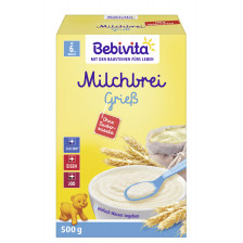 Bebivita Milchbrei Grieß ohne Zuckerzusatz ab 6.Monat 500G 