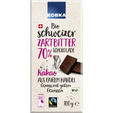 EDEKA Bio Schweizer Schokolade Zartbitter 70% Fairtrade 100G 