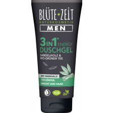 Blüte-Zeit Men 3in1 Duschgel Sandelholz & Bio-Grüner Tee mit Meersalz 200ML 