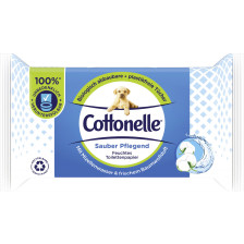 Cottonelle Feuchtes Toilettenpapier Sauber Pflegend mit Mizellenwasser und frischem Baumwollduft NF 42ST 