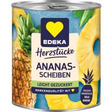 EDEKA Herzstücke Ananas ganze Scheiben leicht gezuckert 836G 