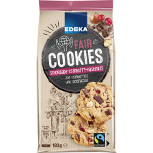 EDEKA Fair Cookies Schokolade-Cranberry-Haselnuss 180G 