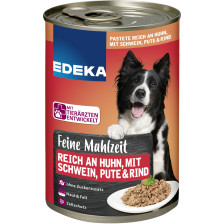 EDEKA Feine Mahlzeit Hund Reich an Huhn mit Schwein, Pute & Rind 400G 