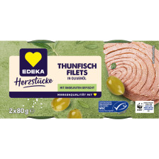 EDEKA Herzstücke Thunfischfilets in Olivenöl 2x 80G 