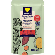 EDEKA Naturals Dog Rind und Huhn mit Süßkartoffeln,Mango und Leinöl 125g 