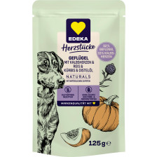 EDEKA Herzstücke Geflügel mit Kalbsherzen Naturals Hundefutter 125G 