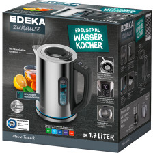 EDEKA zuhause Edelstahlwasserkocher Silent 1,7L 