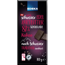 EDEKA Milde Schweizer Edel Zartbitter Schokolade 81% Kakao 