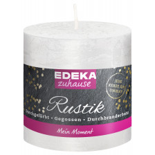 EDEKA zuhause Kerze Rustik Stumpe weiß 8x7cm 