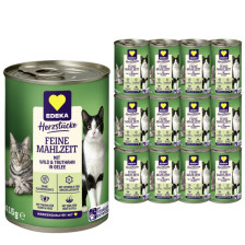 EDEKA Herzstücke Feine Mahlzeit Wild und Truthahn in Gelee 12x415G 