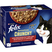 Felix Sensations Crunchy Geschmacksvielfalt vom Land 10x85G+40G 