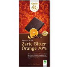 GEPA Fairtrade Grand Noir Orange Bio Schokolade 70% Cacao 100 g 