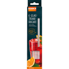 EDEKA zuhause Glastrinkhalme 6ST 