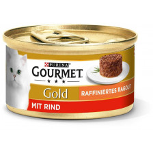 Purina Gourmet Gold Raffiniertes Ragout Rind Katzenfutter nass 85G 