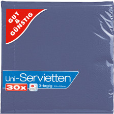 Gut & Günstig Servietten 33x33cm 3-lagig blau 30ST 