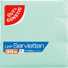 Gut & Günstig Servietten Eskimo Mint uni 3-lagig 33x33cm 30ST 