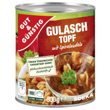Gut & Günstig Gulaschtopf mit Spiralnudeln 800G 
