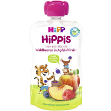 Hipp Bio Hippis Waldbeeren in Apfel-Pfirsich 100G 