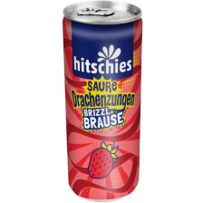 Hitschler Hitschies Saure Drachenzungen Brizzl Brause Erdbeere 0,25L Dose - Abverkauf 