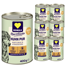 EDEKA Herzstücke Naturals Monoprotein Huhn Hundefutter 6x400g 