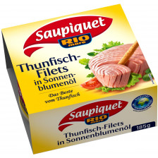 Saupiquet Thunfischfilets in Sonnenblumenöl 185G 