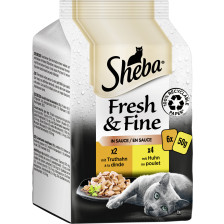 Sheba Fresh & Fine in Sauce mit Huhn und Truthahn 6x 50G 