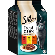 Sheba Fresh & Fine in Sauce Rind/Huhn/Lamm 6ST 300G 