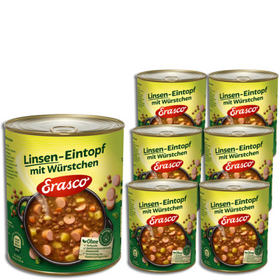 Erasco Linsen-Eintopf mit Würstchen 6x800G 