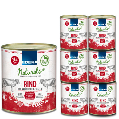 EDEKA Naturals Rind Hundefutter 6x800G 