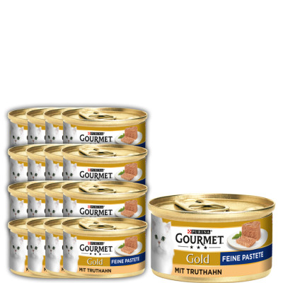 Gourmet Gold Feine Pastete mit Truthahn Katzennassnahrung 12x85g 
