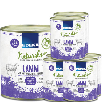 EDEKA Naturals Lamm Hundefutter 6x800g 