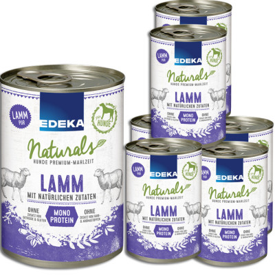 EDEKA Naturals Monoprotein Lamm Hundefutter 6x400G 
