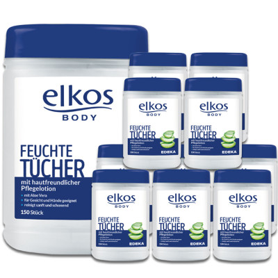 elkos Feuchte Tücher Box 10x150ST 