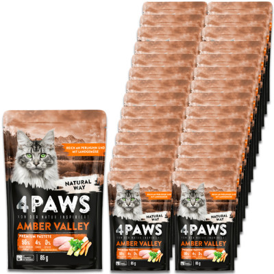 4Paws Amber Valley Perlhuhn & Landgemüse 24x85G 