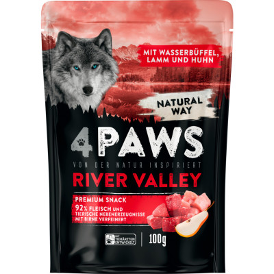 4Paws River Valley Wasserbüffel, Lamm & Huhn 100G 