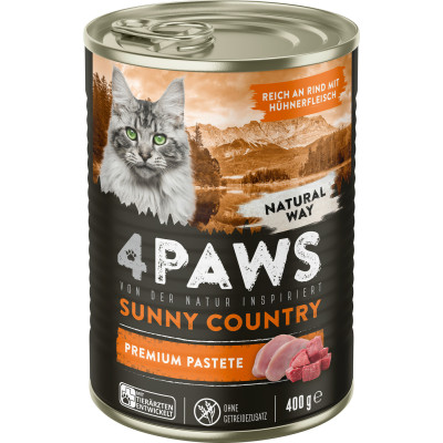 4Paws Sunny Country Reich an Rind mit Hühnerfleisch 400G 