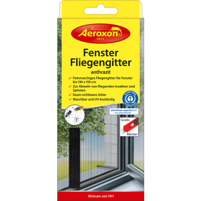 Aeroxon Fenster Fliegengitter Anthrazit 