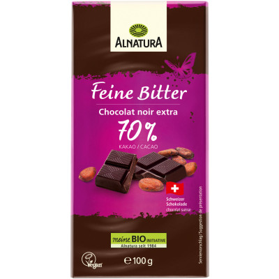 Alnatura Bio Feine Bitter Schokolade 70% Kakao 100G 
