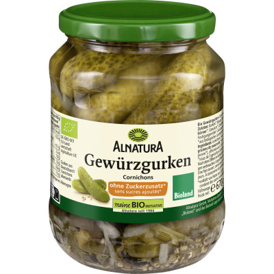 Alnatura Bio Gewürzgurken ohne Zuckerzusatz 670G 