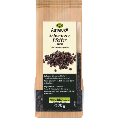 Alnatura Bio Schwarzer Pfeffer ganz 70G 