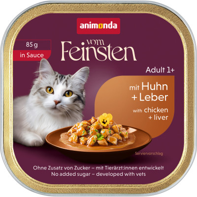 Animonda Vom Feinsten Adult in Sauce mit Huhn + Leber 85G 