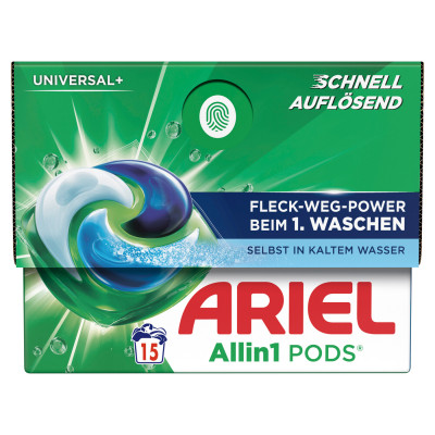 Ariel All-in-1 Vollwaschmittel Flüssig Pods Universal 15WL 322,5G 