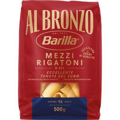 Barilla Al Bronzo Mezzi Rigatoni 500G 