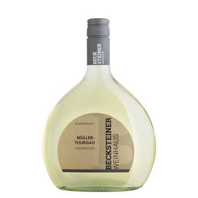Becksteiner Weinhaus Müller-Thurgau halbtrocken 0,75L - Etikett verschmutzt/beschädigt 
