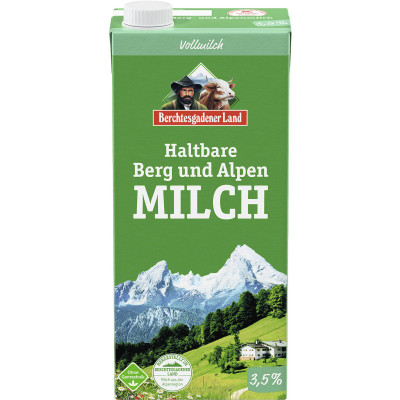 Berchtesgadener Land haltbare Berg und Alpen Milch 3,5% 1L 