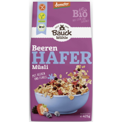 Bauckhof Bio Hafer Müsli Beeren glutenfrei 425G 