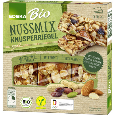 EDEKA Bio Knusperriegel Nussmix 3ST 75G 